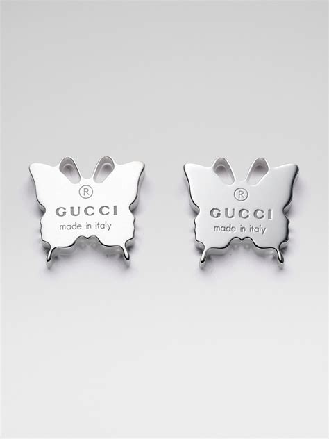 gucci earring silver|gucci silver butterfly earrings.